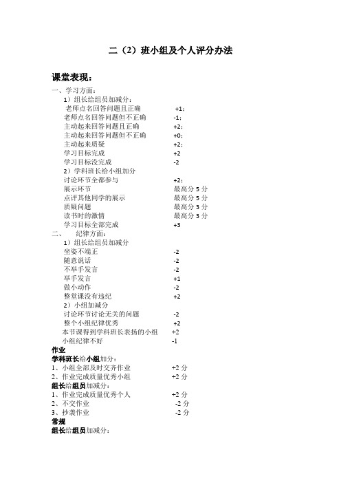 班级管理评价办法