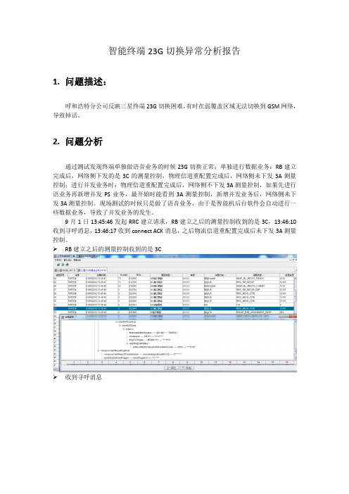 【网优TD华为】智能终端23G切换异常分析报告