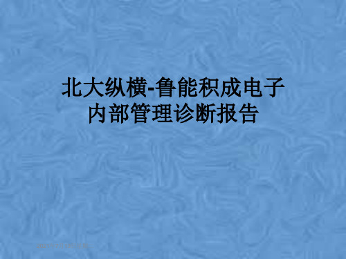 北大纵横-鲁能积成电子内部管理诊断报告