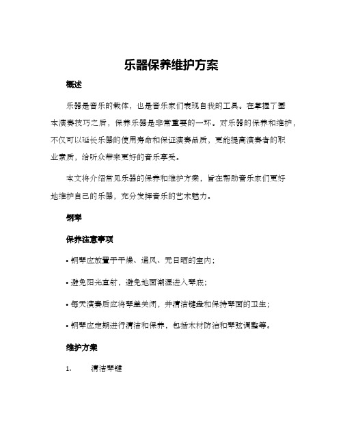 乐器保养维护方案