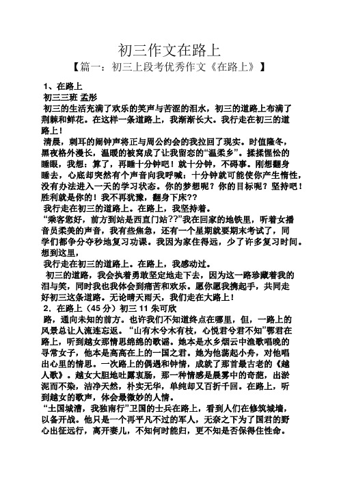 初三作文在路上