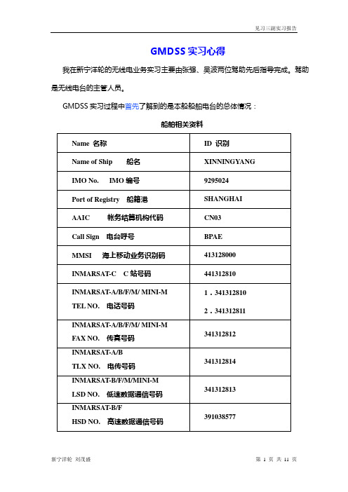 GMDSS实习心得1