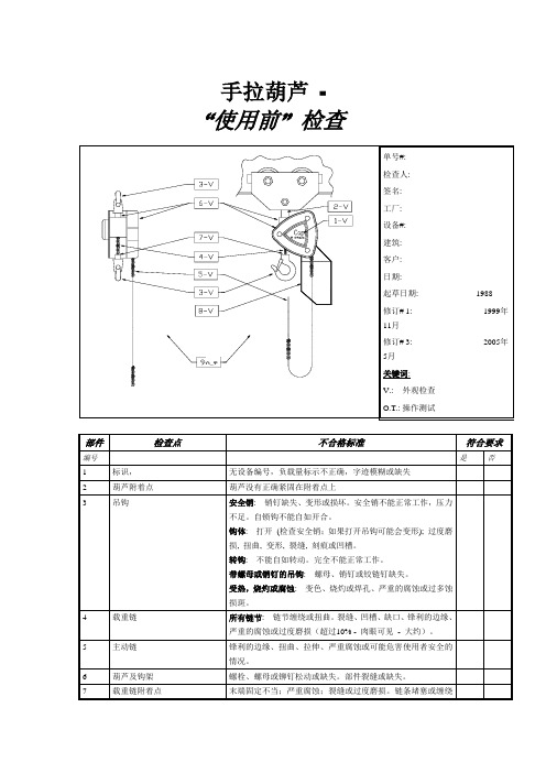 手拉葫芦检查标准