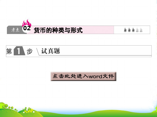 版高中政治A版一轮复考点复习课件：考点02 货币的种类与形式