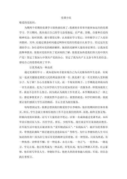 党课小结