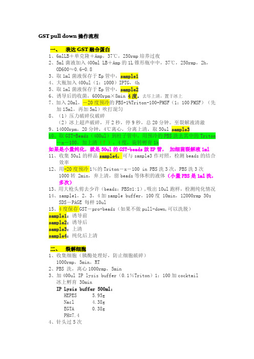 GST-pull-down操作流程