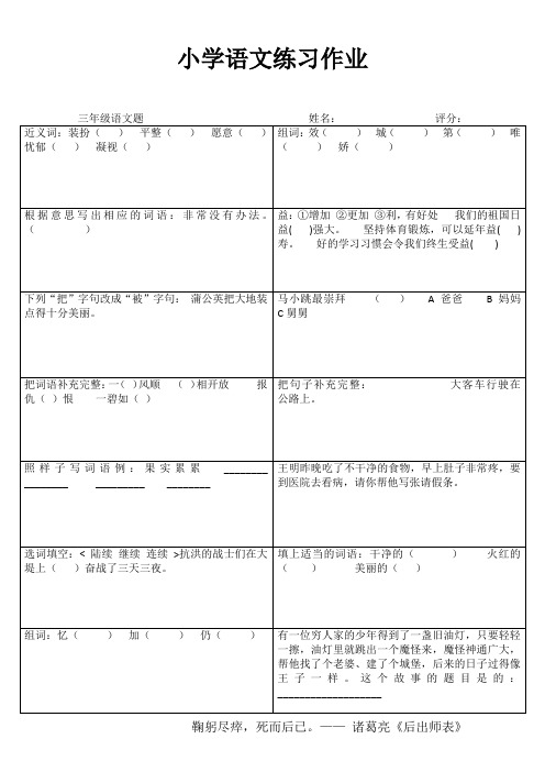 小学三年级语文精作细练II (14)