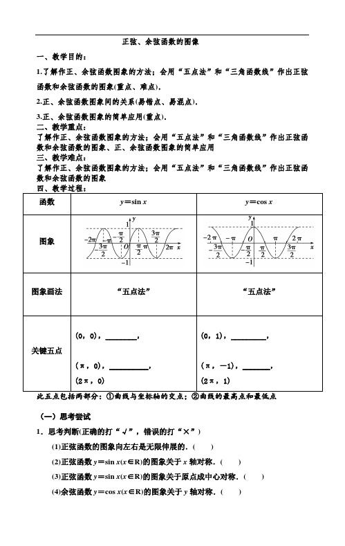 正弦、余弦函数的图像教案、导学案 (1)