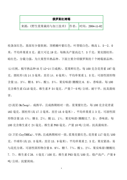 俄罗斯红树莓
