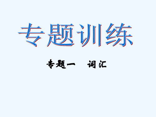 九年级英语专题复习(1)词汇ppt课件