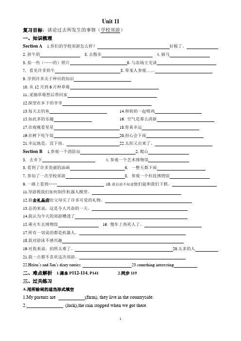 七下英语重点难点总结Unit11