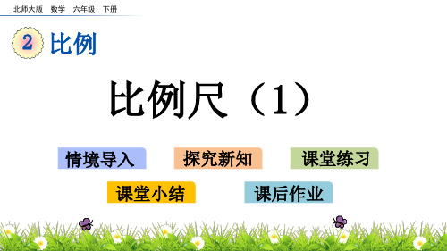 六年级下册数学课件2.3 比例尺(1)_北师大版(秋)(共14张PPT)