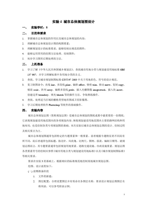 实验4 城市总体规划图设计