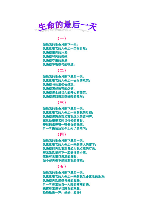 生命的最后一天
