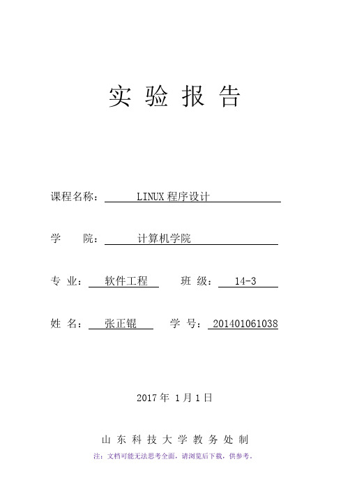 Linux程序设计实验报告大作业