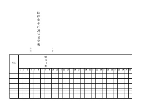 防静电手环测试记录表