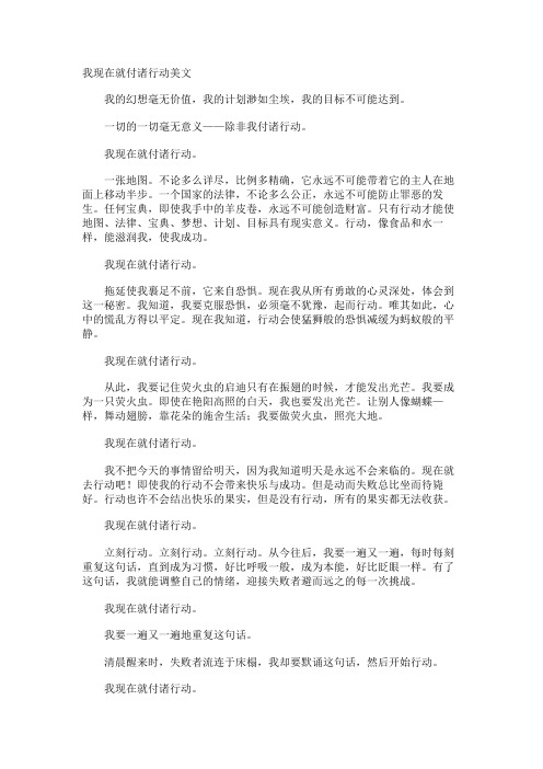 我现在就付诸行动美文