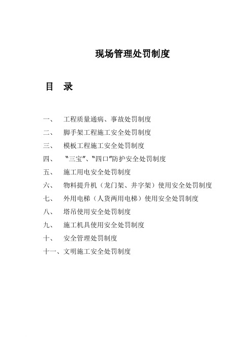 现场管理处罚制度
