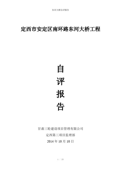东河大桥自评报告参考模板
