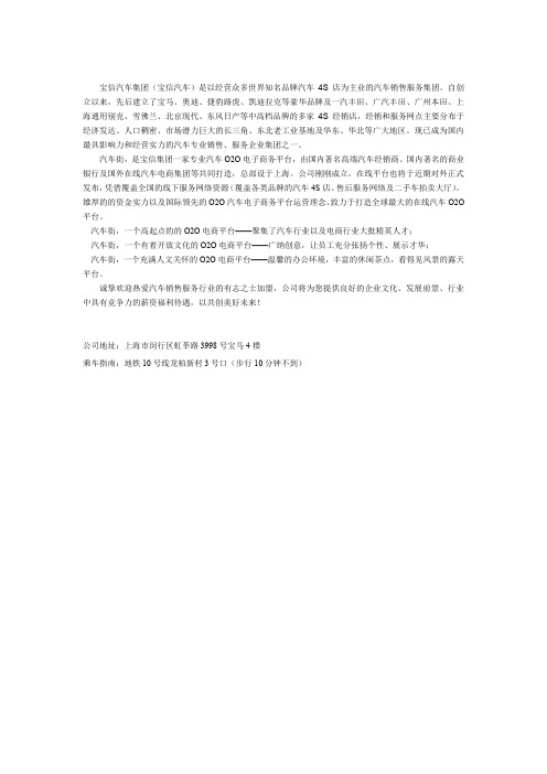 宝信汽车集团公司简介
