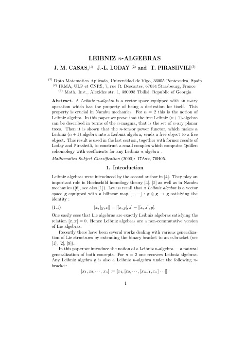LEIBNIZ n-ALGEBRAS