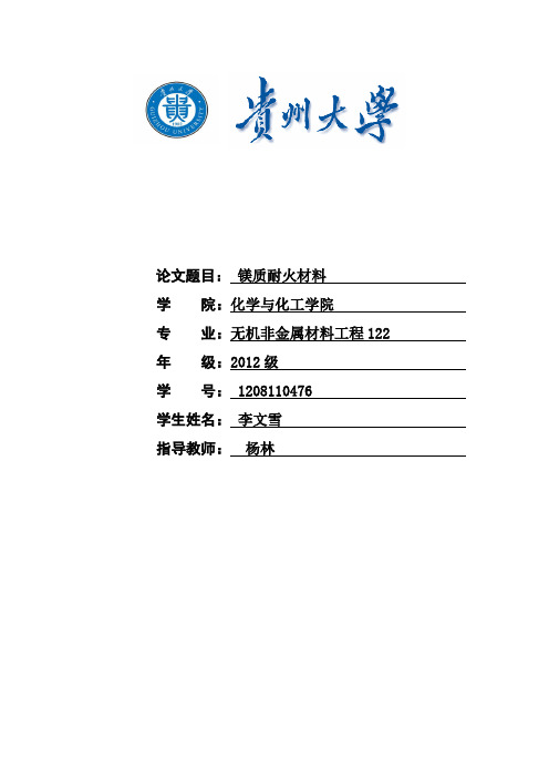 镁质耐火材料