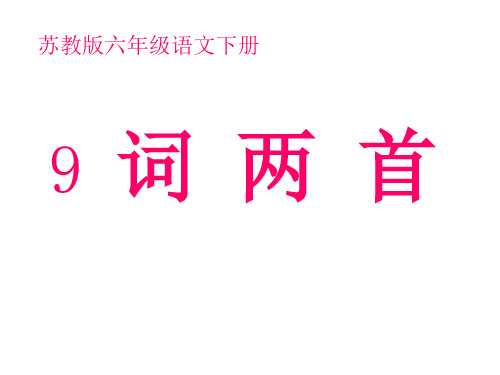 苏教版六年级语文下册9《词两首》