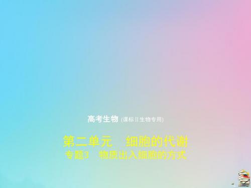 (课标Ⅱ卷)2020届高考生物一轮复习专题3物质出入细胞的方式课件