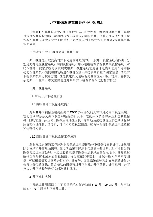 井下视像系统在修井作业中的应用