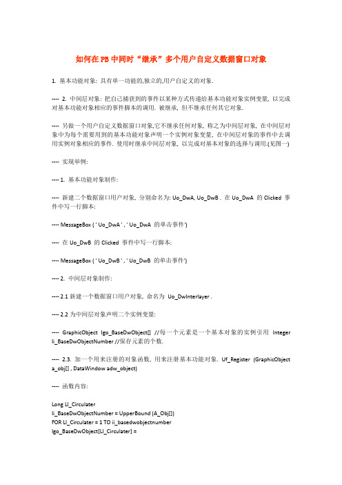 如何在PB中同时“继承”多个用户自定义数据窗口对象