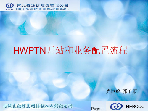 华为PN设备基本开站和业务配置操作流程