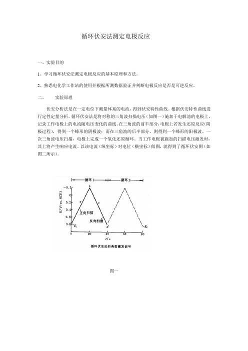 循环伏安法测定电极反应