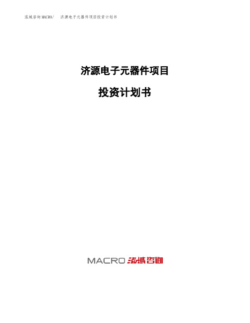 济源电子元器件项目投资计划书