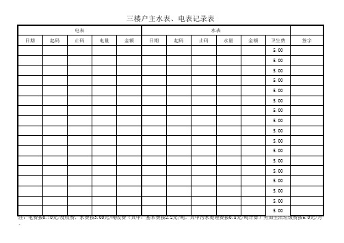 水电、表电记录表