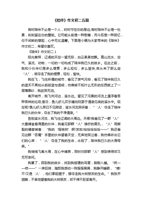 《陪伴》作文初二五篇