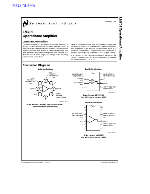 National LM709 数据手册