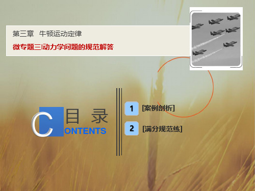 2019版一轮物理沪科版课件：第三章 微专题三 动力学问题的规范解答 精品
