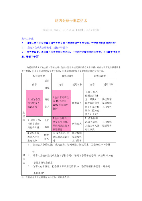 会员卡推荐话术