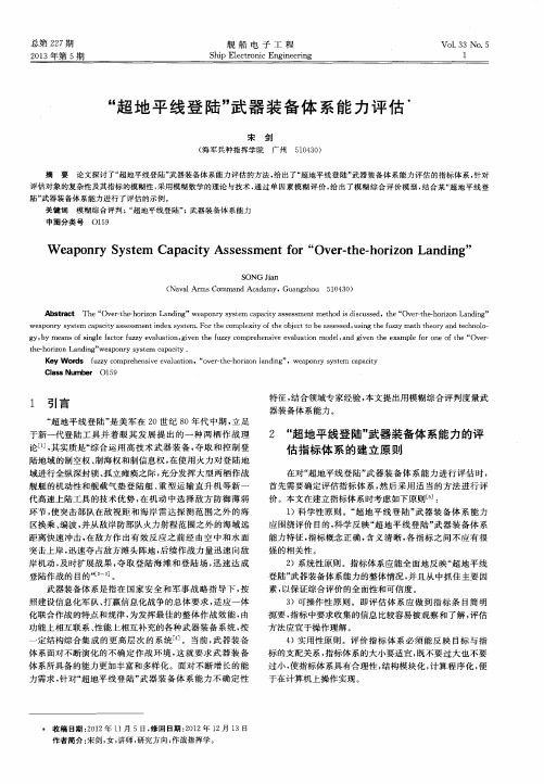 “超地平线登陆”武器装备体系能力评估
