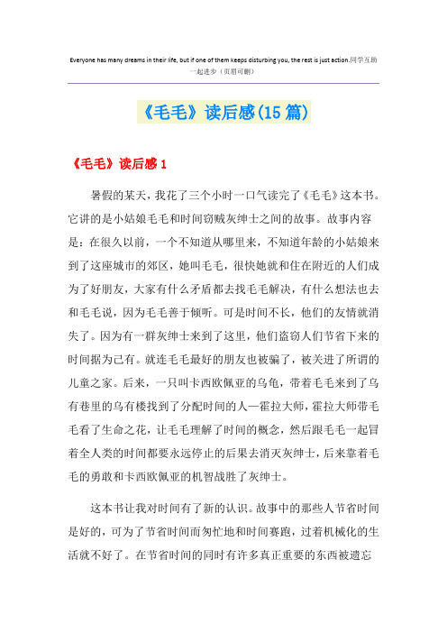 《毛毛》读后感(15篇)