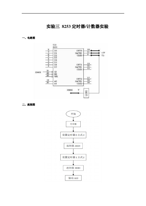 实验三 8253定时器计数器实器