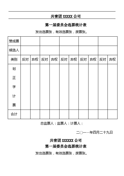 计票统计表