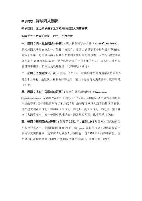 网球四大满贯