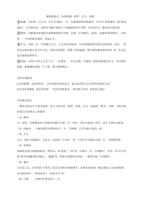通知的格式