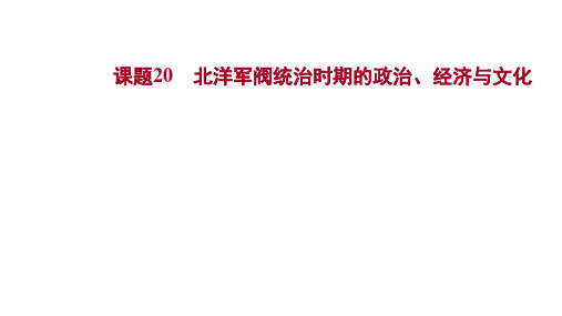 2022版新高考历史：第六单元 课题20 北洋军阀统治时期的政治、经济与文化