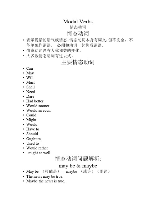 专四必考语法9-情态动词