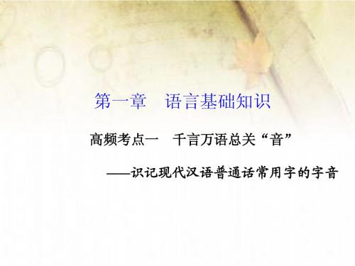 语言基础知识第一章 高频考点一
