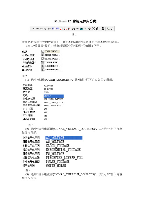 Multisim的常用元件库