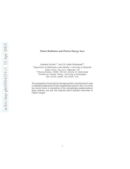 Gluon Radiation and Parton Energy Loss