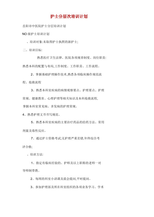 护士分层次培训计划.docx